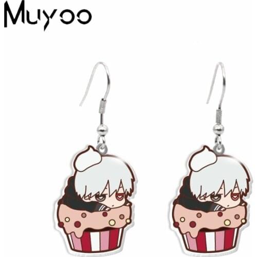 2020 New Arrival Anime Tokyo Ghoul Cupcake Cosplay Handcraft Jewelry Epoxy Acrylic Resin Fish Hook Earrings