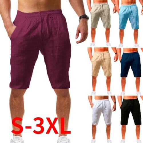2021 Summer Mens Casual Sports Cotton and Linen Comfortable Fashion Shorts Jogging Pants