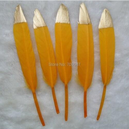 50Pcs/Lot!Gold dipped feathers,gold feathers with gold tips,Dream Catcher Feathers,Decorative Feathers,Party Supplies,crafts