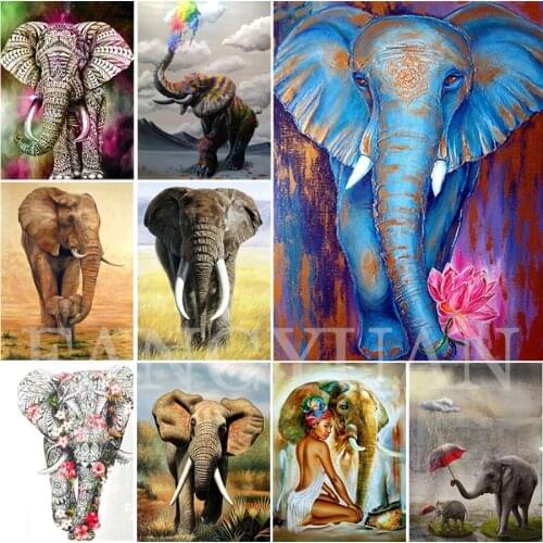 5D Diamond Painting Elephant Full Square Round Drill Animal Rhinestone Embroidery Cross Stitch Kits Home Decoration Wall Art