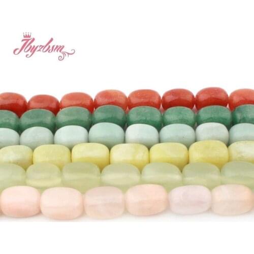 9x14mm Natural Stone Beads Amazonite Jades Aventurine Rectangle For DIY Necklace Jewelry Making Loose 15" Free Shipping