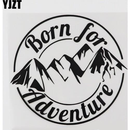 YJZT 14.5CMX13.5CM Born for Adventure Travel Camper Decal Vinyl Car Sticker Black/Silver 8A-1039