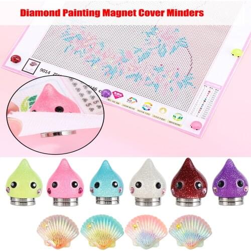 Glitter Shell Diamond Painting Magnet Cover Minders DIY Diamond Painting Accessories Parchment Paper Cover Holder