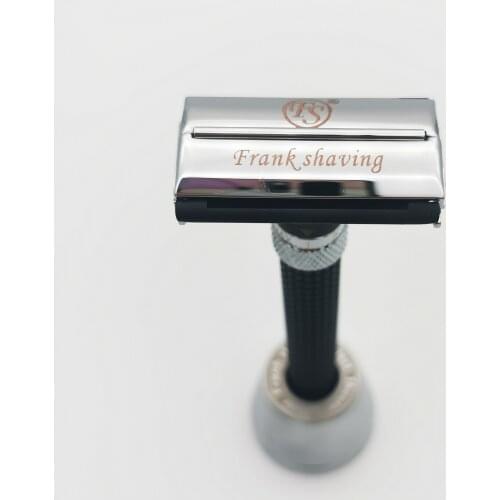 Frank Shaving-Adjustable Butterfly Double Edge Safety Razor Matte Chrome Color+Razor base