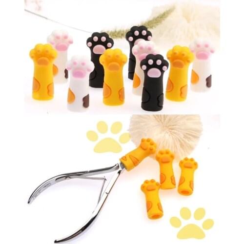 Cute Cat Nail Cuticle Scissor Cover Nail Art Scissors Protective Case Trimmer Cutter Manicure Tools Clipper Protective Jacket