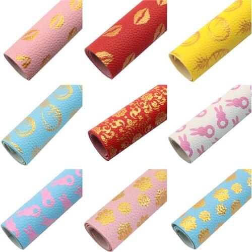 20*33cm Ink Printing Synthetic Leather Fabric Lychee For Bow-knot Bags Wallet Earring Phone Case Scrapbook DIY,1Yc16943