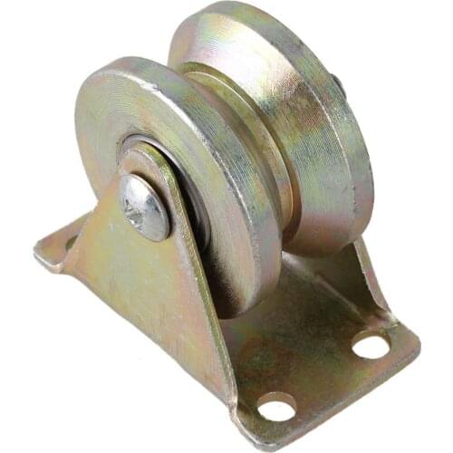 49mm Dia Steel Bearing 45# Steel V Groove Rigid Caster Wheel for Industrial Cart