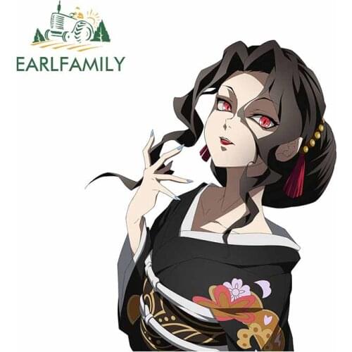 EARLFAMILY 13cm x 10.8cm for Yaiba Kibutsuji Muzan Car Sticker Windshield Scratch-proof Laptop Refrigerator Decals