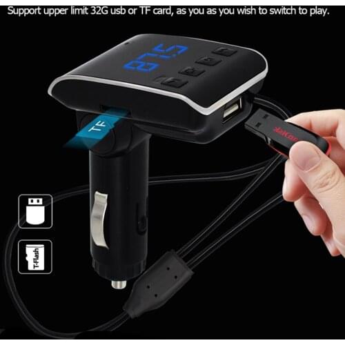 FM Transmitter Aux Modulator BT 4.2 + EDR Handsfree Car Kit Car Audio MP3 Player Micro USB & 8-pin Charging Car RV ATV Charger