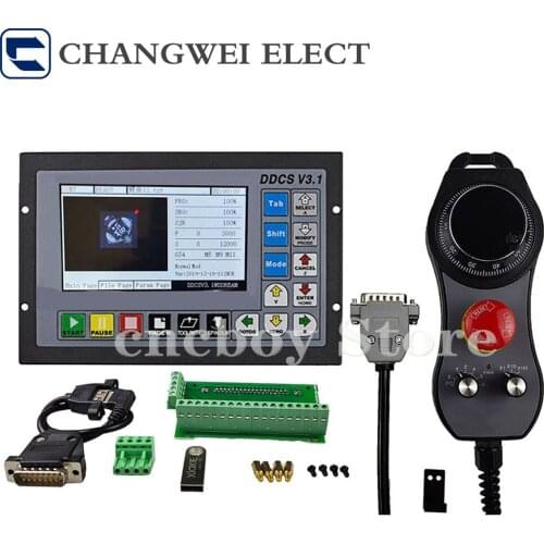 DDCSV3.13/4 axis G code CNC offline engraving and milling machine independent controller DDCSV3.1+6 axis emergency stop handwhee