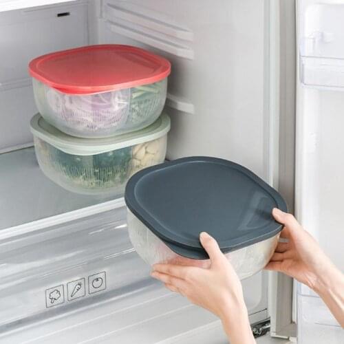 Refrigerator Fruit Portable Freshness Preservation Drain Seal Box Large capacity Plastic Food Storage Box Portable Onion Case