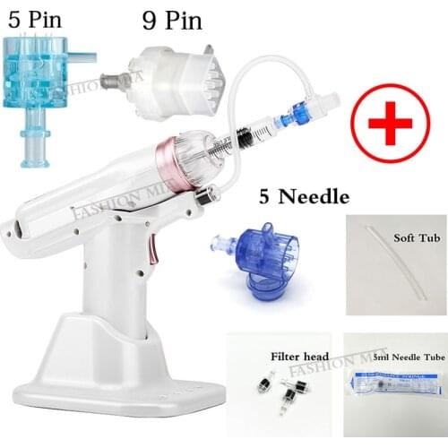 EZ Negative Pressure Water Injector gun with Disposable 5 Needle 9 Needle Tip Negative Pressure Cartridge For Vacuum Mesotherapy