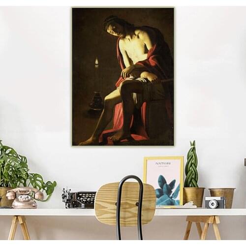 Gerard van Honthorst《Christ on the cold stone》Canvas Oil Painting Artwork Aesthetic Picture Wall Hanging Decor Home Decoration