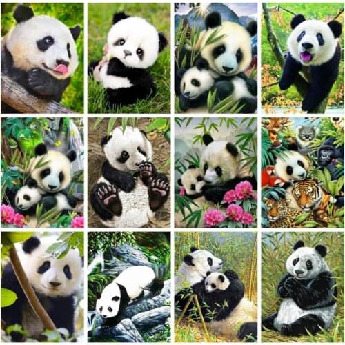 Pandas diamond painting full square animals mother kids mosaic art embroidery cross stitch rhinestone picture puzzle wall decor