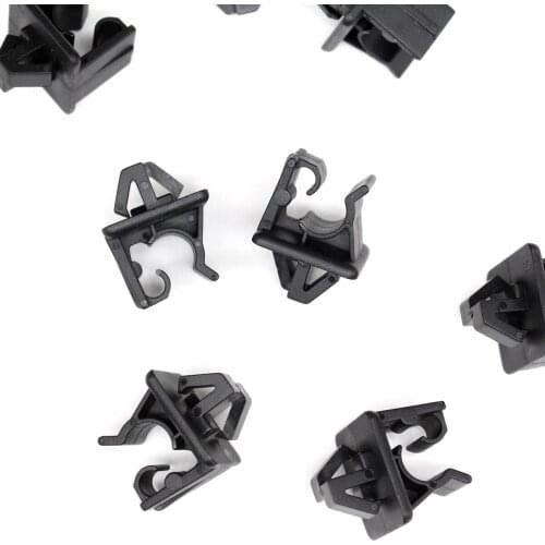 Pack of 10 Hood Support Rod Clip 8mm Plastic Clamp Fixed Fastener Black For Hyundai & Kia 81174-21010