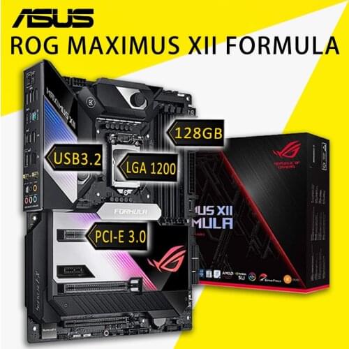 LGA 1200 Asus ROG Maximus XII Formula Motherboard DDR4 PCI-E 3.0 M.2 Support i7-10700KF CPU Intel Z490 Gaming Placa-mãe 1200 New