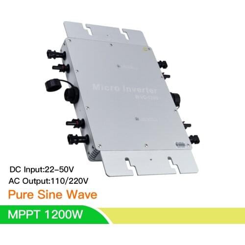 MPPT 1200W Micro Solar Panel Inverter 30V 36V On Grid Tie Inverter Pure Sine Wave Voltage Converter Power Inversor 110V 230V AC