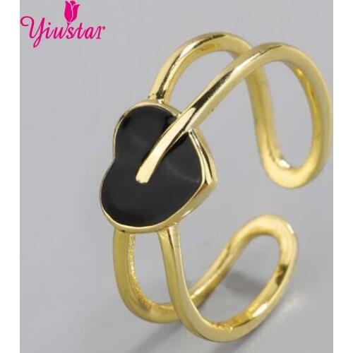 Gothpunk Stainless Steel Best Friend New Fashion Golden Heart Shaped Wedding Ring Ladies Jewelry Gift Ring Set for Women 2020