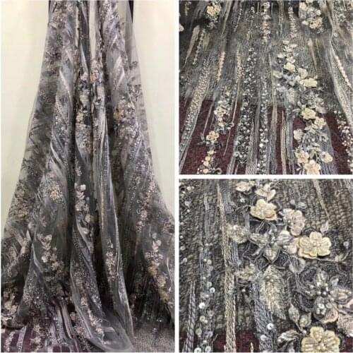 New pattern 5yards/bag JH19# Mix colorful and luxurious flowers with beads for bridal wedding dress/sawing Free shipping