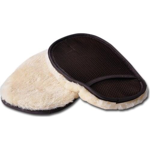 JETTING Car Window Cleaning Cloth Wool Glove Wash Cleaning Supplies for Car Accessories Microfiber Car Wash Beige Color