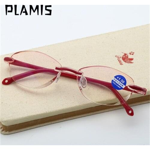 New Anti Blue Ray Reading Glasses Men Women Rimless Cutting Light Presbyopia Eyewear for Ladies Clear Lens Blue Light Glasses