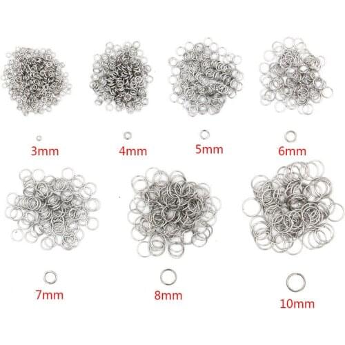 100PCS 9 Size Stainless Steel Open Ring For DIY Necklace Bracelet Chain Fashion Jewelry Making Findings