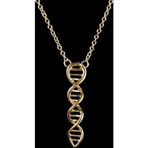 Punk Twisted DNA Molecule Shaped Pendant Necklace for Women Classic Science Jewelry Collares