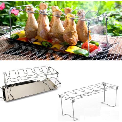 Chicken Wing and Leg Rack 14 Slot Stainless Steel Chicken Leg Grill Rack Chicken Drumstick Roaster For Oven Grill Stainless
