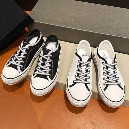 Casual Solid Color Flat-Bottomed Comfortable Ladies Canvas Shoes Summer Fashion College Wind Mesh Breathable Low-Top Single Shoe
