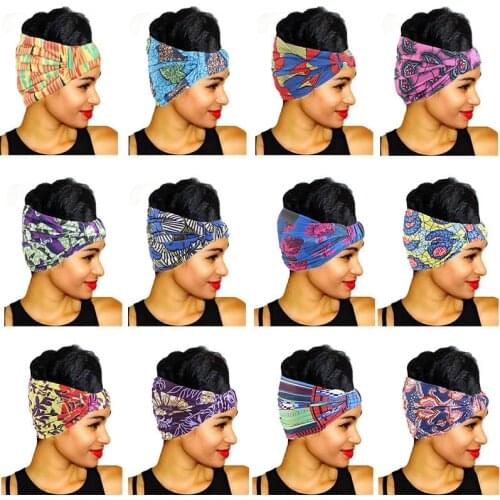 Cotton Headband African Pattern Ankara Print Headband Turban Women Headwear Bandanas Ladies Hair Accessories Stretch Bandage