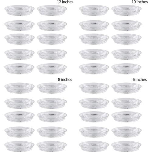 Transparent Plastic Garden Flower Pot Plant Saucers Water Tray Base Indoor Outdoor Accessory