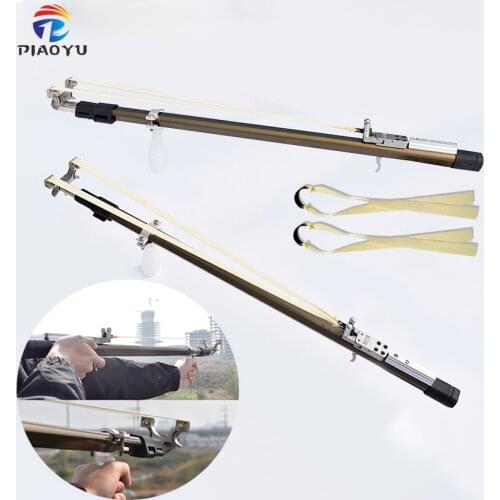 Powerful Telescopic Rod Drawing Slingshot Flat Leather Catapult for Outdoor Hunting and Shooting 2020 New
