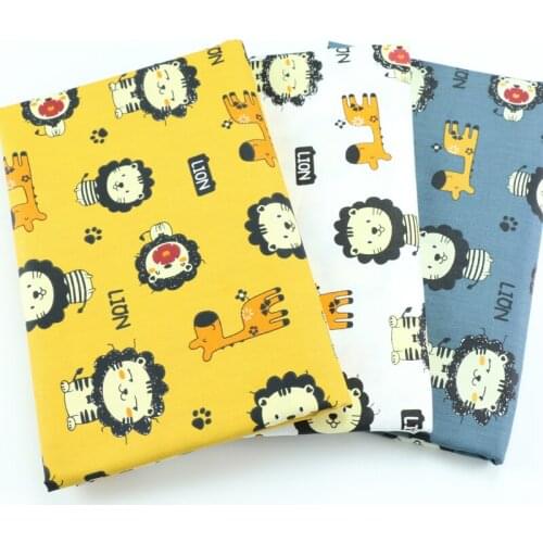 Bear&Lion Series,Print Twill Cotton Fabric,Patchwork Cloth For DIY Sewing Quilting Baby &Childrens Bedclothes Material