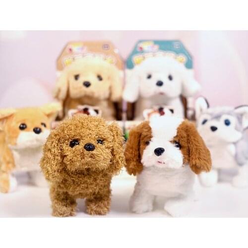 Realistic Plush Simulation Smart Dog Called Walking Plush Toy Electric Plush Robot Dog Toddler Toy For Christmas Gift