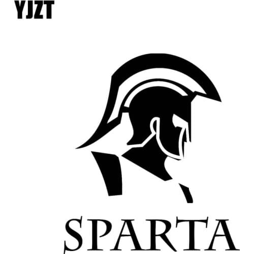 YJZT 11.2*12.6CM Oem Brave Sparta Warrior Symbol Car Sticker Black/Silver Covering The Body Soldier Decal Vinyl C21-0127