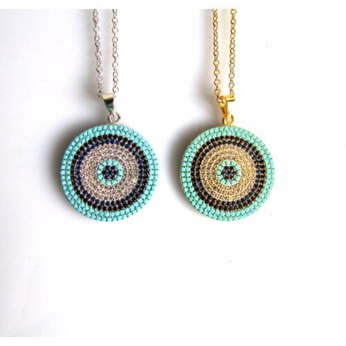 High quality 2018 promotion jewelry multi colors disco rainbow 925 silver rose gold color cz fashion lady jewelry necklace