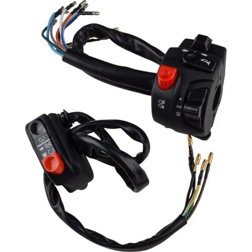1 Pair Black 22mm Motorcycle Handlebar Engine Ignition Stop Lamp Switch Control DC12V Universal
