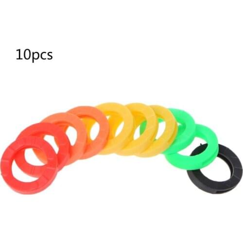 10Pcs Bright Colors Hollow Silicone Key Cap Covers Topper Keyring Key Rings Car House Key Case