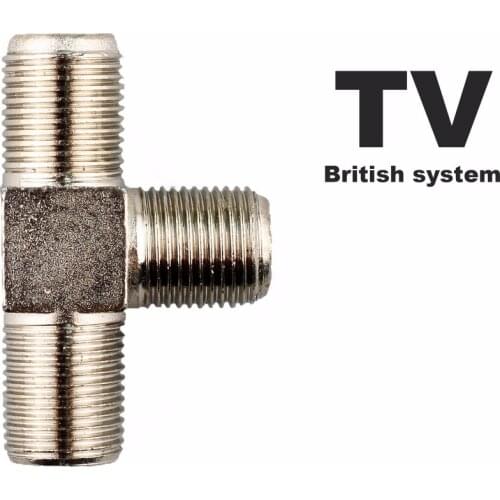 10 PCS Inch F Tee Communication Equipment Cable TV Joint Cable Connector One Point Two