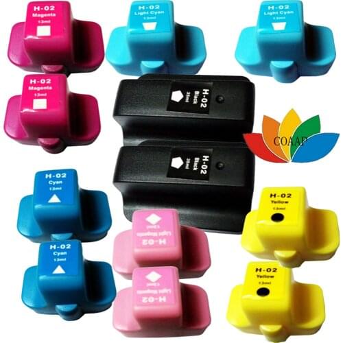 12 Compatible ink Cartridges for HP 02 PhotoSmart C6180 C6280 C8250 3110 3210 8250 8253 C5100