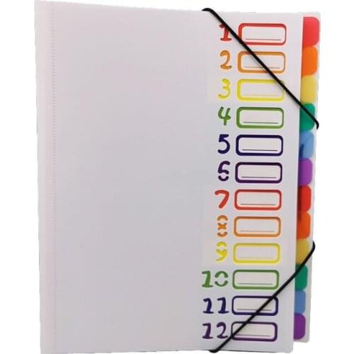 12 In Multi-Page Classification Folder Holder Storage Bag A4 File Sorter Portfolio Office Learn Good Helper