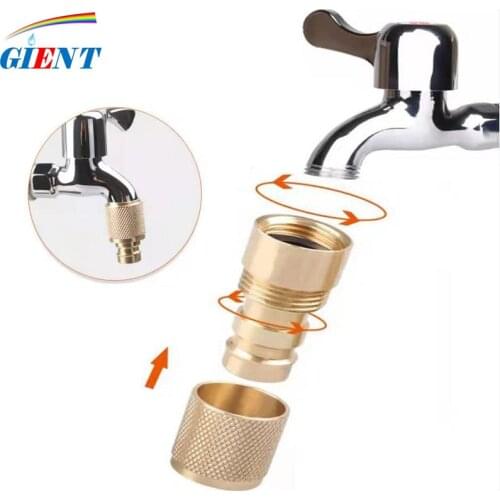 2In1 1/2 Inch Brass Faucet Adapter Kitchen Water Tap Hose Fittings Quick Connector Faucet Connector Mixer Hose Adapter Water Tap