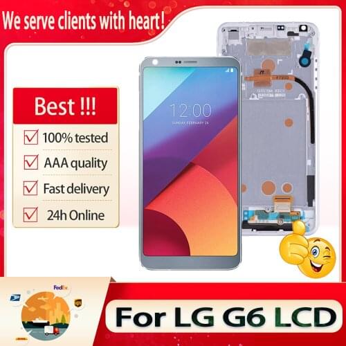 5.7" ORIG For LG G6 LCD Display Touch Screen With Frame For LG G6 Display H870 H870DS H873 H872 LS993 VS998 US997 Replacement