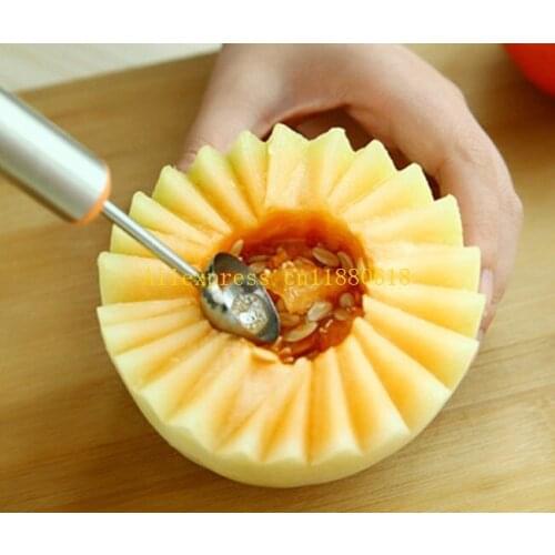 700pcs/lot Hot sale Fruit baller watermelon ball spoon carving knives cut fruit device platter ice cream tools watermelon spoon