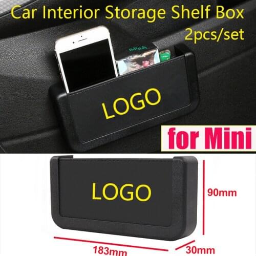 2pcs Auto Car Storage Box Pocket Mobile Phone Storage Box for For R50 R52 R55 R56 R57 R58 R59 R60 R61 F55 F56 Car Styling