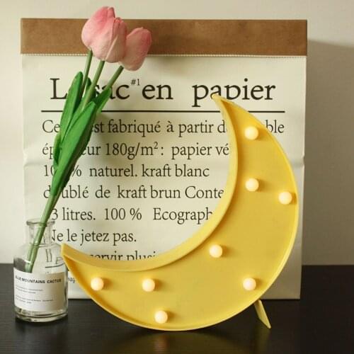 Decorative LED Crescent Moon Night Lights 8 LED Light Balls Battery Powered Light for Kids Birthday Party, Holiday Decorations