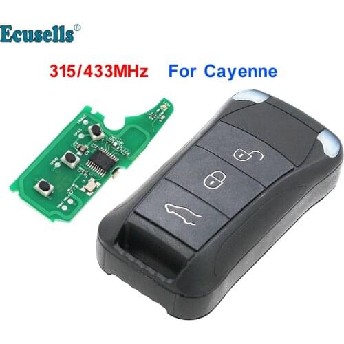 Remote Key Fob 3 Button 315MHz/433mhz for Porsche Cayenne 2004-2011 with ID46 chip Uncut HU66 blade