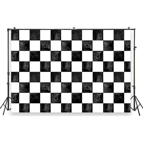 HUAYI Photo Background Newborns Birthday Photography Backdrops Black and White Square Custom Studio Photobooth Floordrop XT-7170