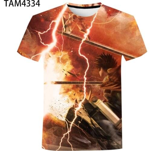 Japanese Anime Attack ON Titan Summer New 3D Printing Fashion Casual Mens Womens Kid’s T-Shirt Street Cool Short Sleeve Top