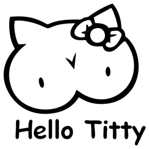Hot Sale Personality Style Hello Titty Breasts Decal Funny Car Vinyl Sticker Window Car Accessories Jdm motorcycle Sticker